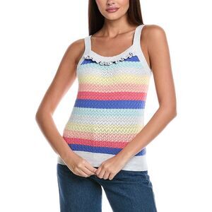 &Isla Womens  Ella Pointelle Tank Sweater, Grey